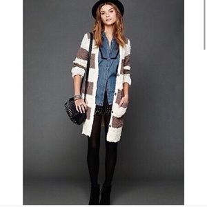 Free People Striped Duster Sweater